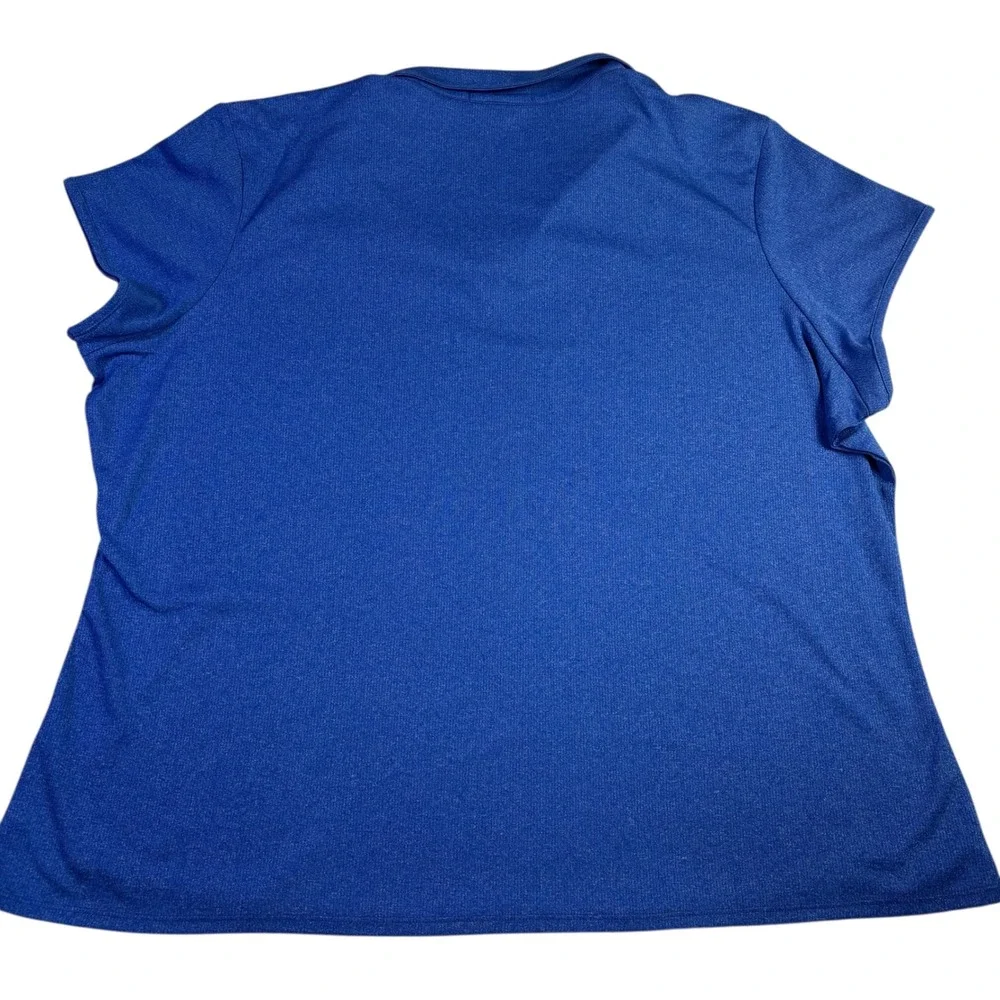Port Authority Ladies Royal Blue Heathered Polo Shirt Short Sleeve V-Neck Sz 4XL